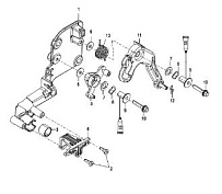 Кронштейн дроссельной заслонки 4-Х ТАКТНОГО ПЛМ MERCURY 80 Серийный номер от 1B366823 и выше